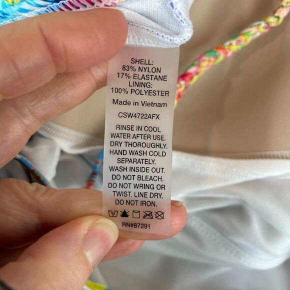 New Johnny Was Fleur Braided Wrap One Piece Swimsuit Floral Print Size 3X - Picture 6 of 7